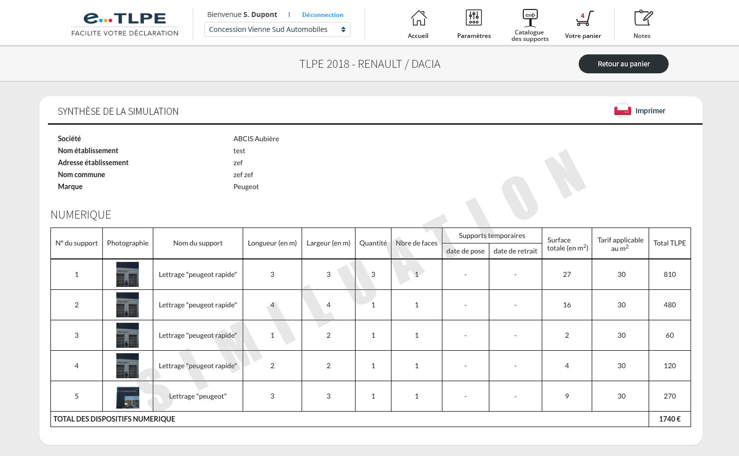 Capture d'écran de E-TLPE