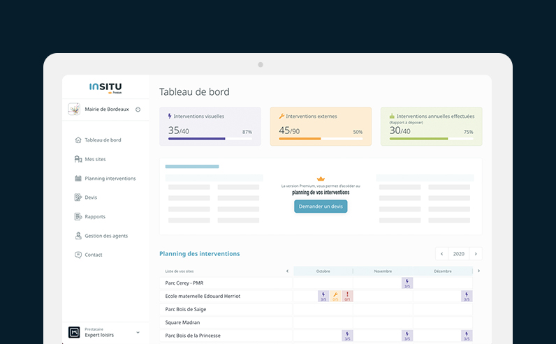 Capture d'écran de l application Insitu
