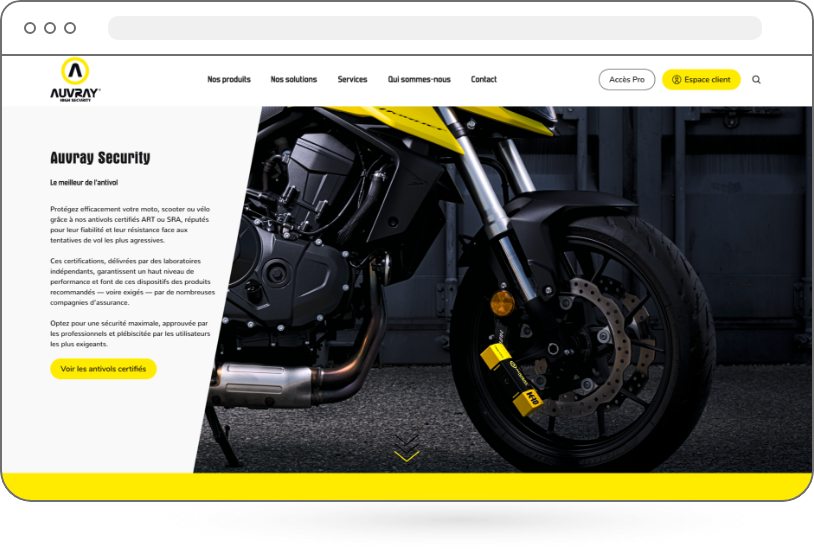 Capture d'écran du site www.auvray-security.com