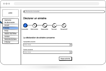 wireframe d'une application